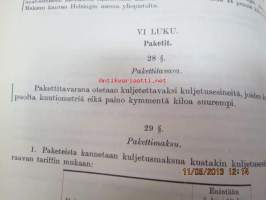 Valtionrautateiden tariffisääntö annettu 23 p:nä toukokuuta 1939 sekä rautatiehallituksen vahvistamat lisämääräykset