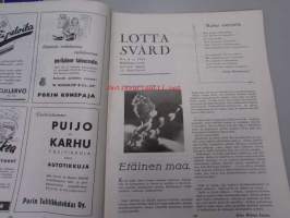 Lotta-Svärd 1943 nr 6 (ihannelotta, ilmahalytykset, huoltolotta muistelee, ruokaa kaniinista ym)