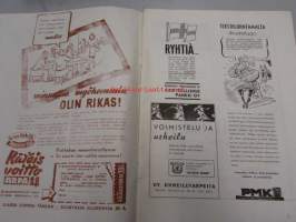 Suomen Invalidi 1944 nr 4 (vammaisista työkykyisiä leikkausten avulla, invalidit kaiverruskursseilla, sairaanhoito Suomen sodassa 1808-09, Porin Matti -mainos ym)