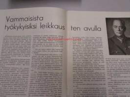 Suomen Invalidi 1944 nr 4 (vammaisista työkykyisiä leikkausten avulla, invalidit kaiverruskursseilla, sairaanhoito Suomen sodassa 1808-09, Porin Matti -mainos ym)