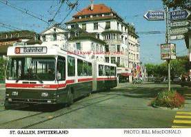 Sauber/Hess/BBC - Secheron trolley bus 1987 - linja-auto postikortti