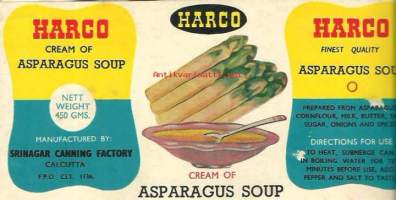 Cream of Asparagus Soap - tuote-etiketti