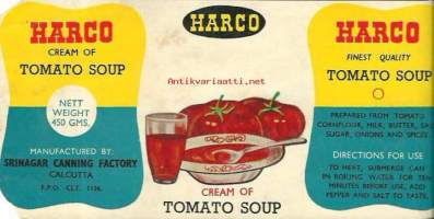 Cream of Tomato  Soap - tuote-etiketti