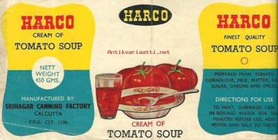 Cream of Tomato  Soap - tuote-etiketti