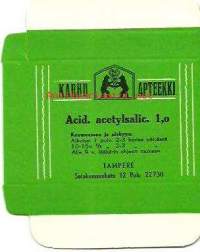 Karhu Apteekki, Tampere apteekki koottava tuotepakkaus   Acid. acetysalic10x8 cm pahvia