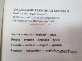 Valsaamotekniikan sanasto - Ordlista för valsverksteknik - Dictionary of rolling mill engineering - Wörterbuch fü Walzwerktechnik, suomi-ruotsi-englanti-saksa