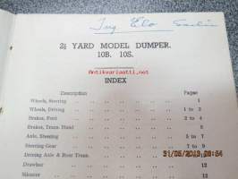 Muir-Hill Dumper 2,5 yard model 10B, 10S Spare parts list -varaosaluettelo