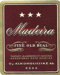 Madeira Fine Old Bual -Alko 6205 vanha viinaetiketti