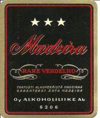 Madeira Rare Verdelho Alko 6206 - vanha viinaetiketti