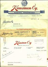 Kuusinen Oy 1958 - firmalomake 4 eril