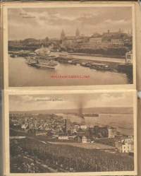 Der Rhein von Mainz bis Dusseldorf    - paikkakuntakortti, kulkematon 20 kpl postikortti albumi