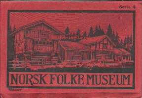 Norsk Folke Museum  1927   - paikkakuntakortti, kulkematon 10 kpl postikortti albumi