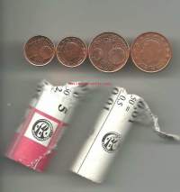 Belgia 1 cent 1999( n 24 kpl) ja 5 cent 1999 ( n 24 kpl) osat alkuperäisestä rahapajan rullasta