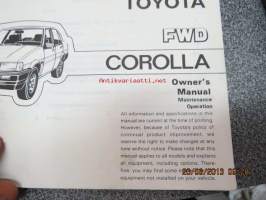 Toyota Corolla FWD -käyttöohjekirja