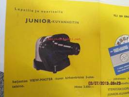 Sawyer´s View-Master kuvasarja (ja tarvike-) -luettelo