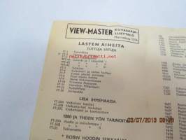 Sawyer´s View-Master kuvasarja (ja tarvike-) -luettelo