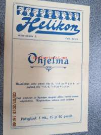Helikon, Kluuvikatu 2, Helsinki elokuva- / operettiteatteri - Ohjelma nr 26 mm. Madamoiselle Sombeoil kinematorgrafinen kuva, sensuuri 484, Gaumonto-elokuva,
