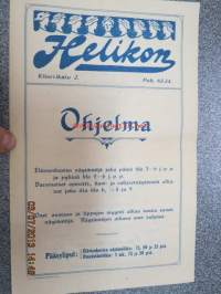 Helikon, Kluuvikatu 2, Helsinki elokuva- / operettiteatteri - Ohjelma nr 24 mm. Sillinkalastus Englannin kanavassa -kinematografinen kuva, sens. nr 26, Gaumont ,