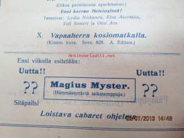 Helikon, Kluuvikatu 2, Helsinki elokuva- / operettiteatteri - Ohjelma nr 24 mm. Sillinkalastus Englannin kanavassa -kinematografinen kuva, sens. nr 26, Gaumont ,