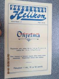 Helikon, Kluuvikatu 2, Helsinki elokuva- / operettiteatteri - Ohjelma nr 27 mm. Löytölapsi -kinematografinen kuva, sensuuri nr 1297 Vitagraph -elokuva, Aatto