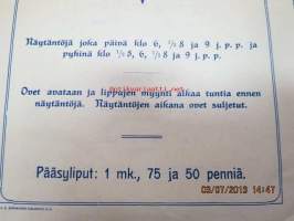 Helikon, Kluuvikatu 2, Helsinki elokuva- / operettiteatteri - Ohjelma nr 37 mm. Lasse ihmisystävänä -kinematografinen kuva, sensuuri nr 627 Gaumont-filmi,