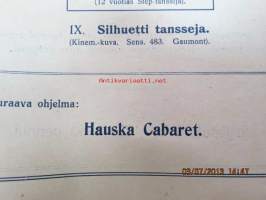 Helikon, Kluuvikatu 2, Helsinki elokuva- / operettiteatteri - Ohjelma nr 35 mm. Muhamettilaisten maasta -kinematografinen kuva, sensuuri nr 737 Gaumont-filmi, Ester