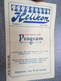Helikon, Kluuvikatu 2, Helsinki elokuva- / operettiteatteri - Ohjelma nr 34 Kevätrakkautta -operetti -käsiohjelma