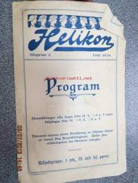 Helikon, Kluuvikatu 2, Helsinki elokuva- / operettiteatteri - Ohjelma nr 30 Ruusu ja tikari kinematografinen kuva, sensuuri nr 4076, Rex-filmi, Rönneby Ruotsissa,