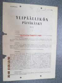 Ylipäällikön päiväkäsky nr 52 5.3.1942 ylennetään luutnanteiksi mm. Klaus Aarne Stenroos