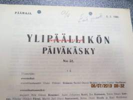 Ylipäällikön päiväkäsky nr 52 5.3.1942 ylennetään luutnanteiksi mm. Klaus Aarne Stenroos