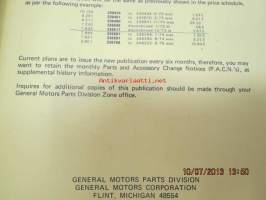 GM USA numeromuutokset &quot;Parts History Catalog&quot; 1.1.1982-30.6.1989