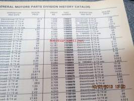 GM USA numeromuutokset &quot;Parts History Catalog&quot; 1.1.1982-30.6.1989