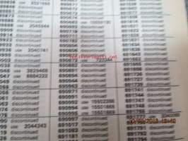 GM USA numeromuutokset &quot;Parts History Catalog&quot; 1.1.1973-1.6.1975
