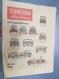 Tekniikan Maailma 1960 ylimääräinen autoliite mm. Bardahl-voiteluaineet, &quot;Volkkareita&quot; ( Volkswagen) vuokralle, Auto-Union 1000 SP, Formula Junior eläintarhaan,