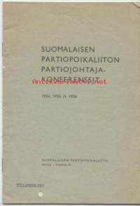 Partio-Scout: Suomalaisen Partiopoikaliiton partiojohtajakonferenssit 1934, 1935 ja 1936