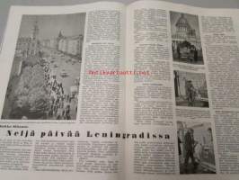 Moottori 1959 nr 3, auto mullistaa Amerikkaa, neljä päivää Leningradissa, lähikuva automyyjästä, aja oikein Helsingissä