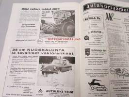 Moottori 1959 nr 3, auto mullistaa Amerikkaa, neljä päivää Leningradissa, lähikuva automyyjästä, aja oikein Helsingissä