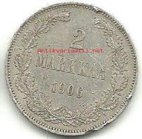 2 markkaa  1906  hopeaa