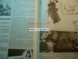 Kotiliesi 1949 nr 6 (Askon värimainos takasivulla, 1949. Muuratsalon omakotialue ilmakuvassa, 1949. Neljä sukupolvea -kuvia.Tuolin verhoilua.