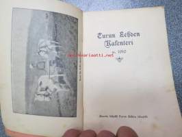 Turun Lehden kalenteri w. 1910 -lehden tilaajille ennen joulua jaettu kirja