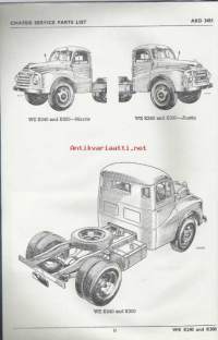 Chassis service pats list BMC - Austin - Morris WE K 240 / WE K 300