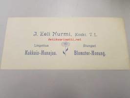 J.Eeli Nurmi, Koski T.L. lingottua kukkais-hunajaa / blomster-honung