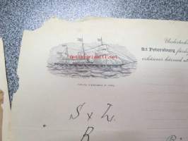 Ångbåts fraktsedel &quot;Concordia&quot; 23.6.1898, St Petersburg / Pietari -konossomentti