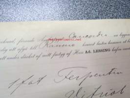 Ångbåts fraktsedel &quot;Concordia&quot; 23.6.1898, St Petersburg / Pietari -konossomentti