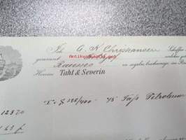 Fraktsedel Segel Schiffe &quot;Frithjof&quot; 20.7.1898, Bremen-Rauma -konossomentti
