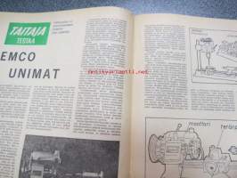 Taitaja 1963 nr 5, ilmojen aristokraatteja De Havilland DH. 98 Mosquito, Taitaja testaa Emco Unimat, puusorvi. Pikkulasten keinutuoli teko-ohje.