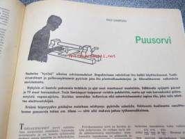 Taitaja 1963 nr 5, ilmojen aristokraatteja De Havilland DH. 98 Mosquito, Taitaja testaa Emco Unimat, puusorvi. Pikkulasten keinutuoli teko-ohje.