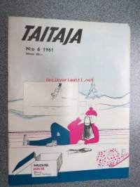 Taitaja 1961 nr 6, seinälle käännettävä pöytä, ilmojen aristokraatteja: Avro 504, Taitajan sisällysluettelo 1961. Nuoren Taitajan askartelusivut: runsaasti