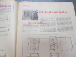 Taitaja 1961 nr 6, seinälle käännettävä pöytä, ilmojen aristokraatteja: Avro 504, Taitajan sisällysluettelo 1961. Nuoren Taitajan askartelusivut: runsaasti