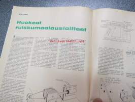 Taitaja 1961 nr 6, seinälle käännettävä pöytä, ilmojen aristokraatteja: Avro 504, Taitajan sisällysluettelo 1961. Nuoren Taitajan askartelusivut: runsaasti